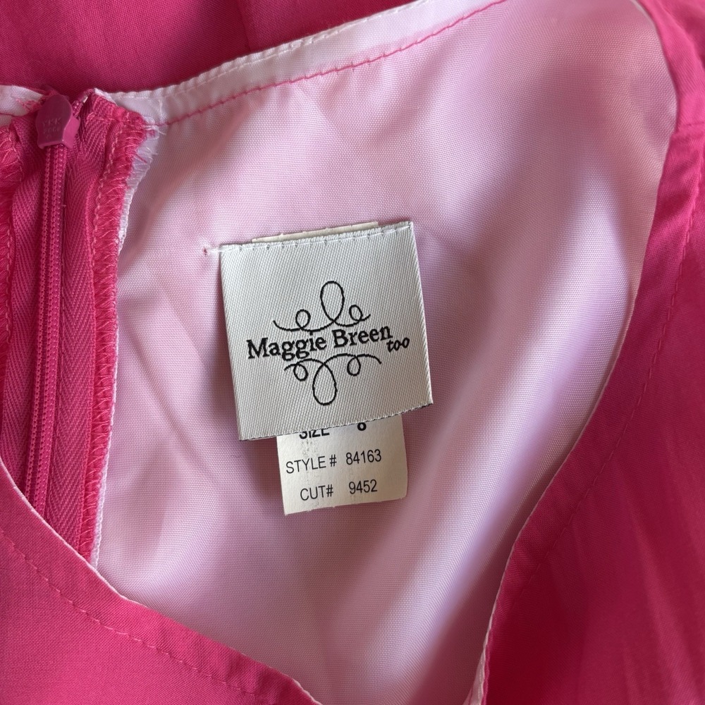 Maggie Breen Too Girl's 8 Sleeveless Pink Green Colorblock Dress NWT ($52.50) - Picture 9 of 10